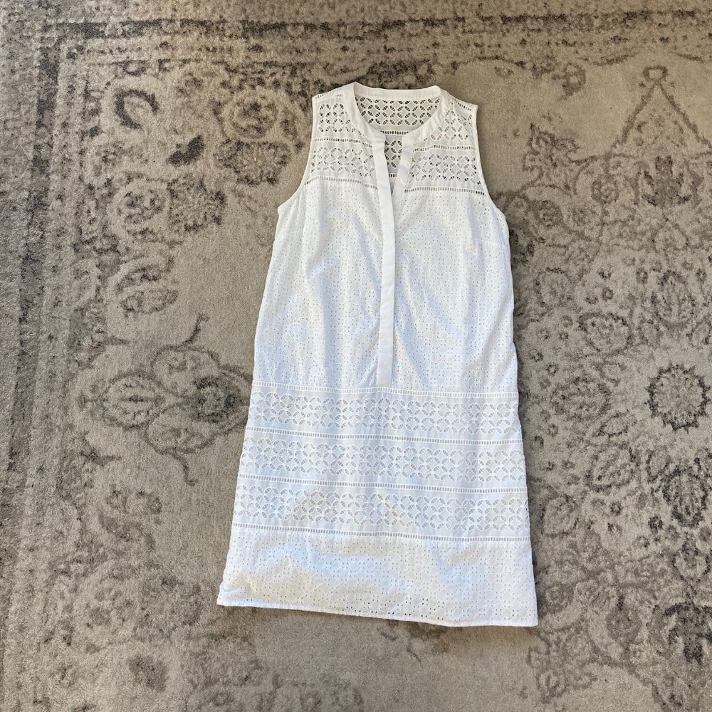 VGUC Loft White Eyelet Dress